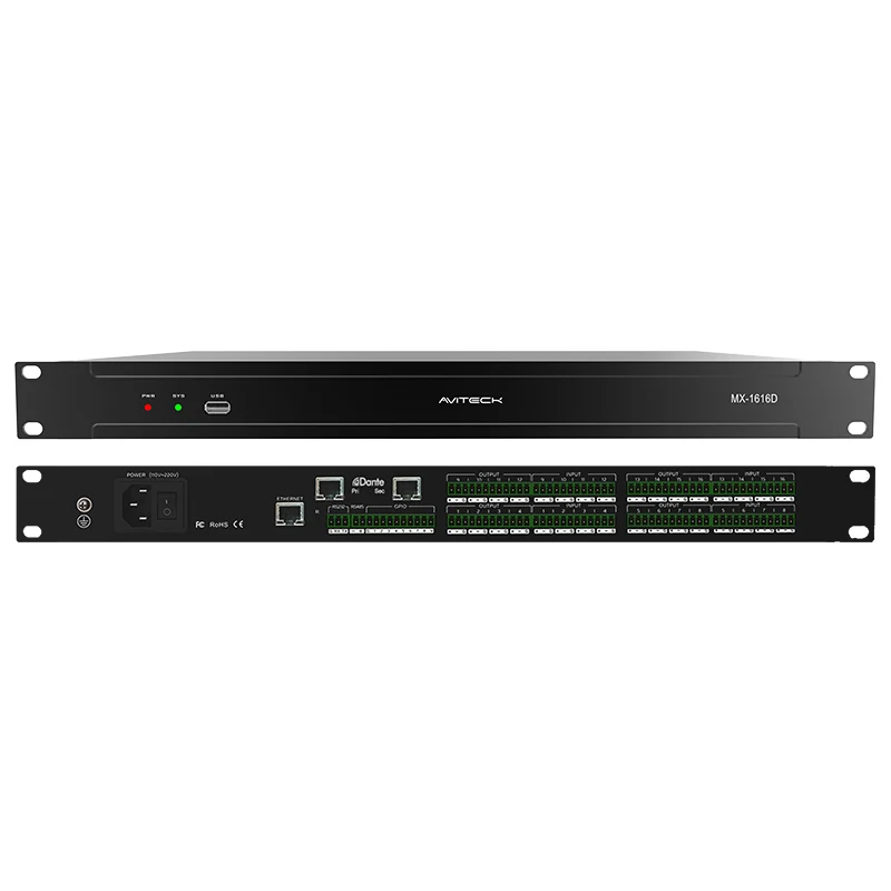 Dante 16 in 16 Out Network Audio Processor