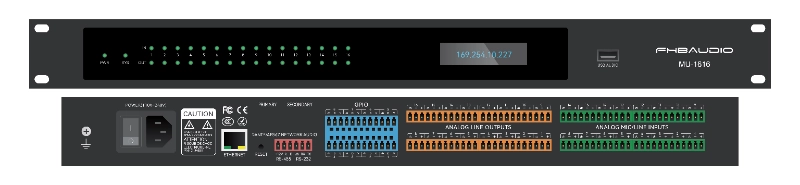 MU-1616 16*16 Dante Network Audio DSP процессор